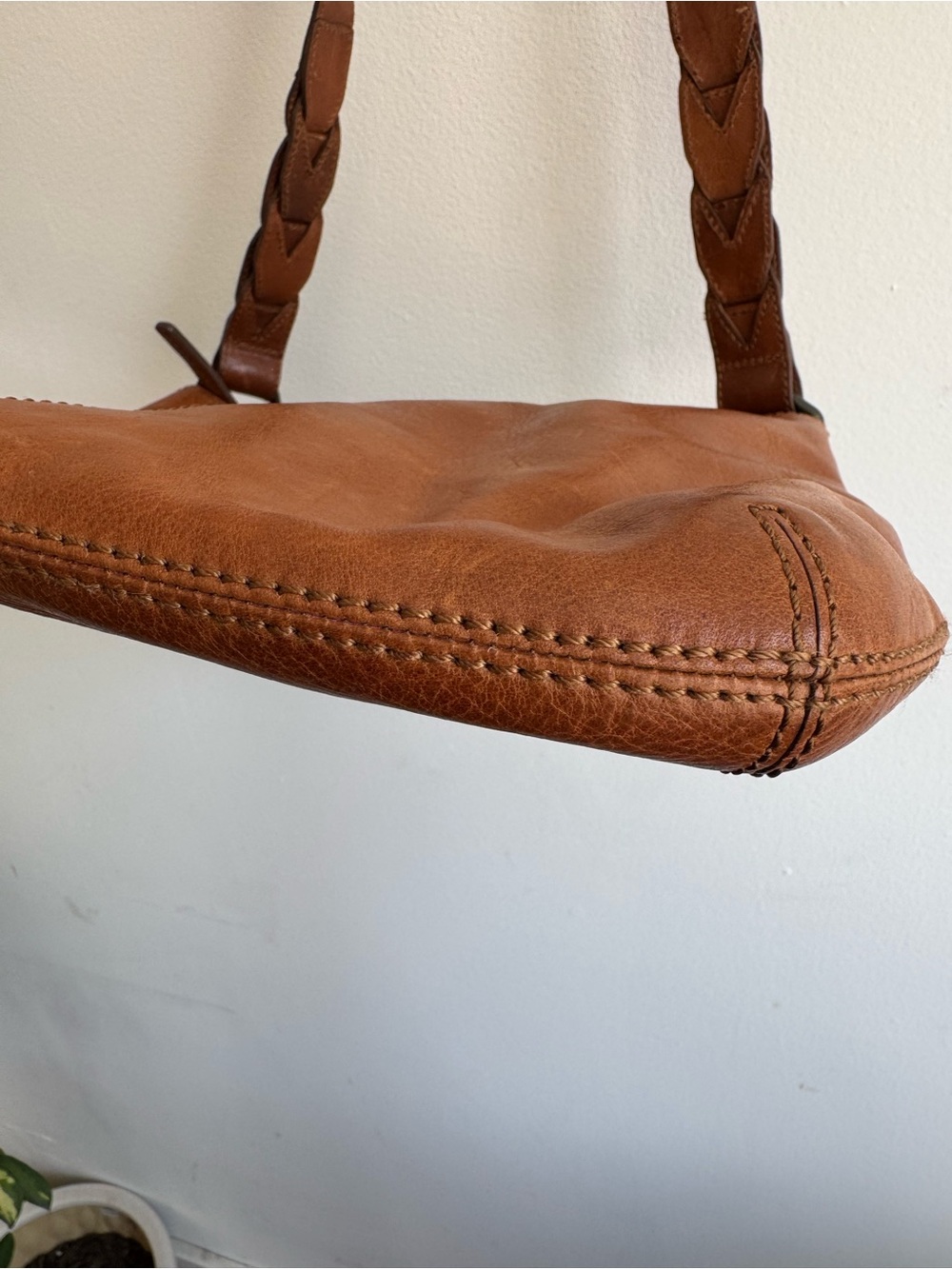 Banana Republic Genuine Leather Shoulder Bag Hobo Bag Crossbody - Picture 8 of 15